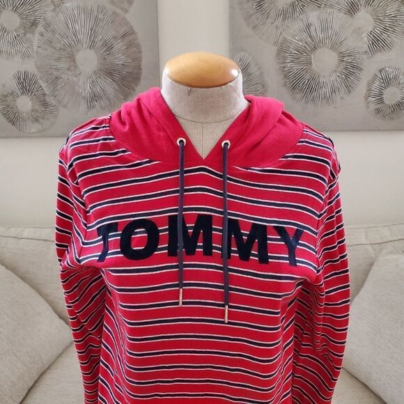 Tommy Hilfiger Striped Hoodie Dress in Red/Black - NEW - Picture 3 of 11